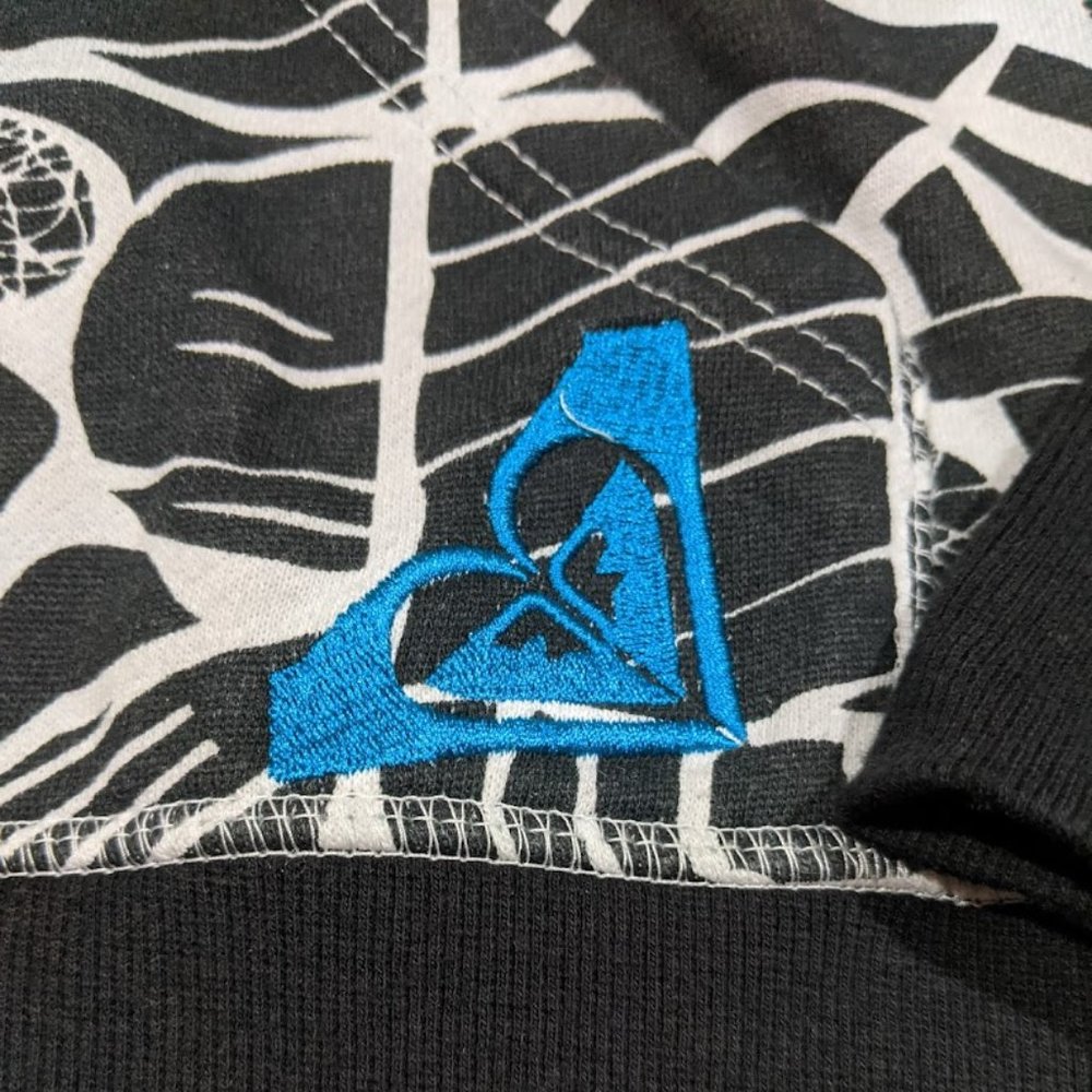 Roxy Black & White Patterned Zip Up Hoodie W Teal… - image 6